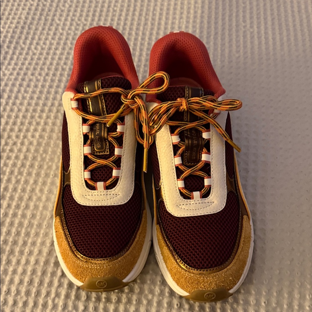 Michael Kors Colorful Sneakers with Gold and Red Accents